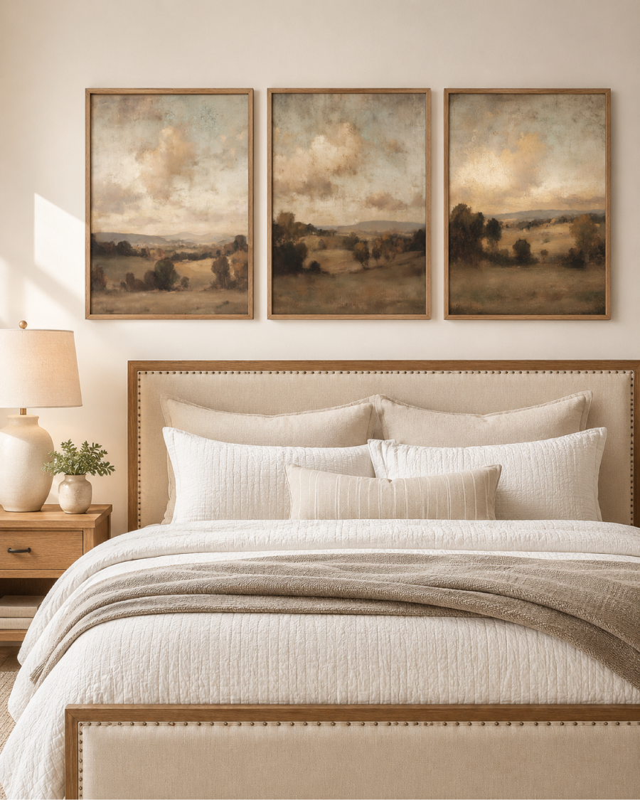 Soft Landscape Bedroom Wall Art Printable — Set of 3
