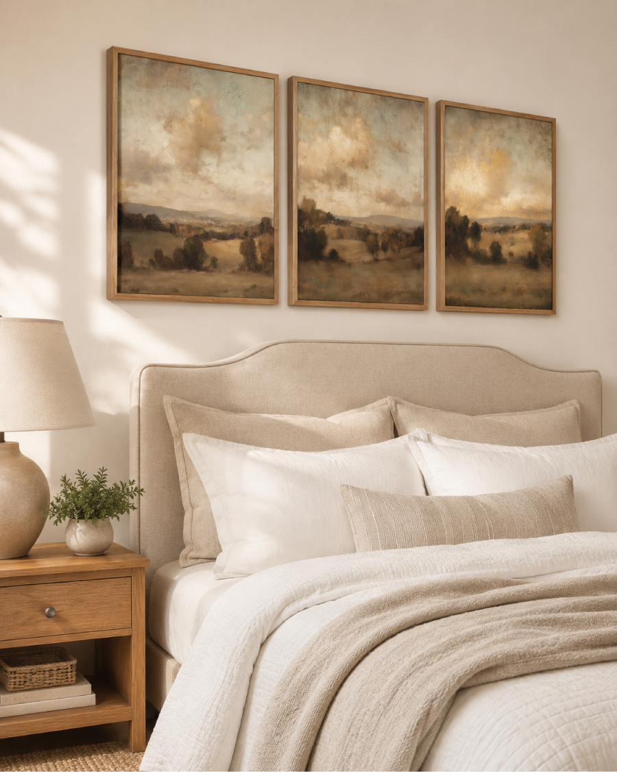 Soft Landscape Bedroom Wall Art Printable — Set of 3