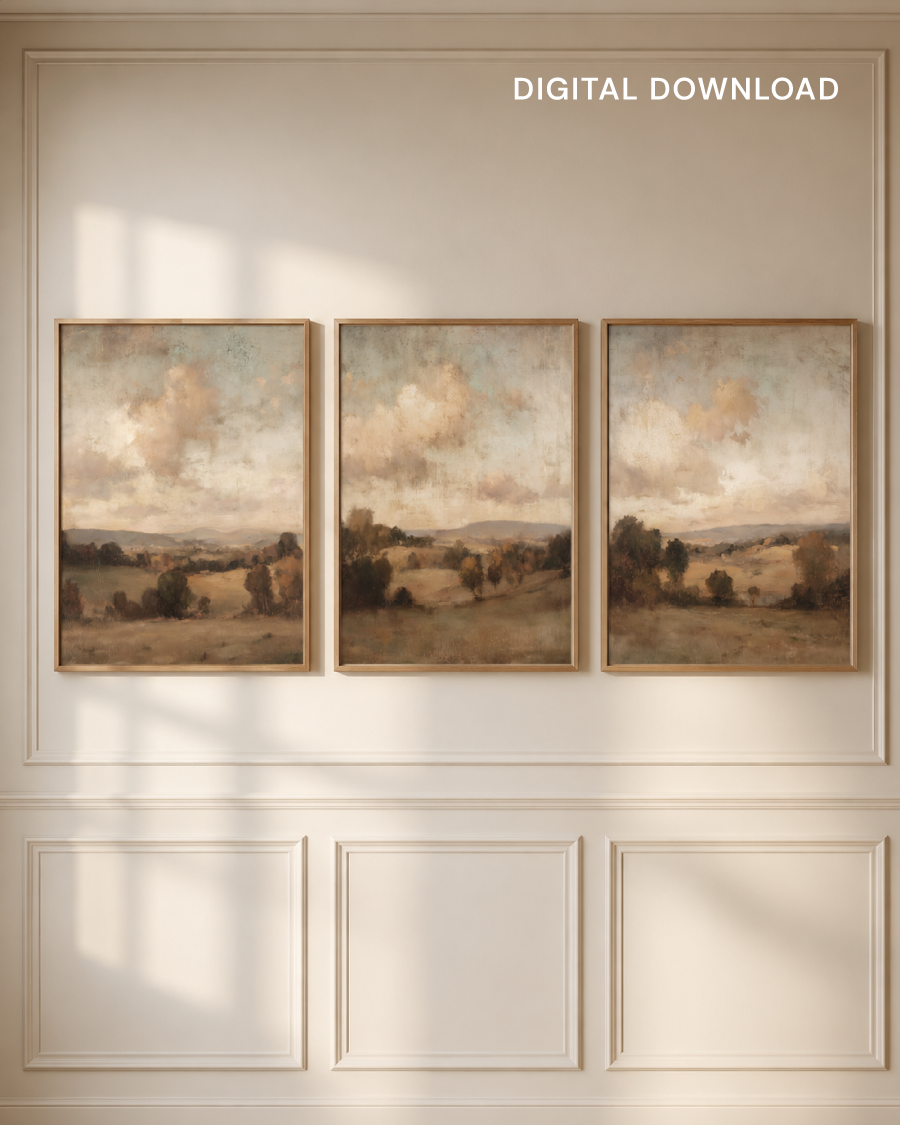 Soft Landscape Bedroom Wall Art Printable — Set of 3