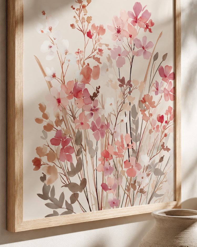 Watercolor Botanical Bedroom Wall Art Printable | Set of 3