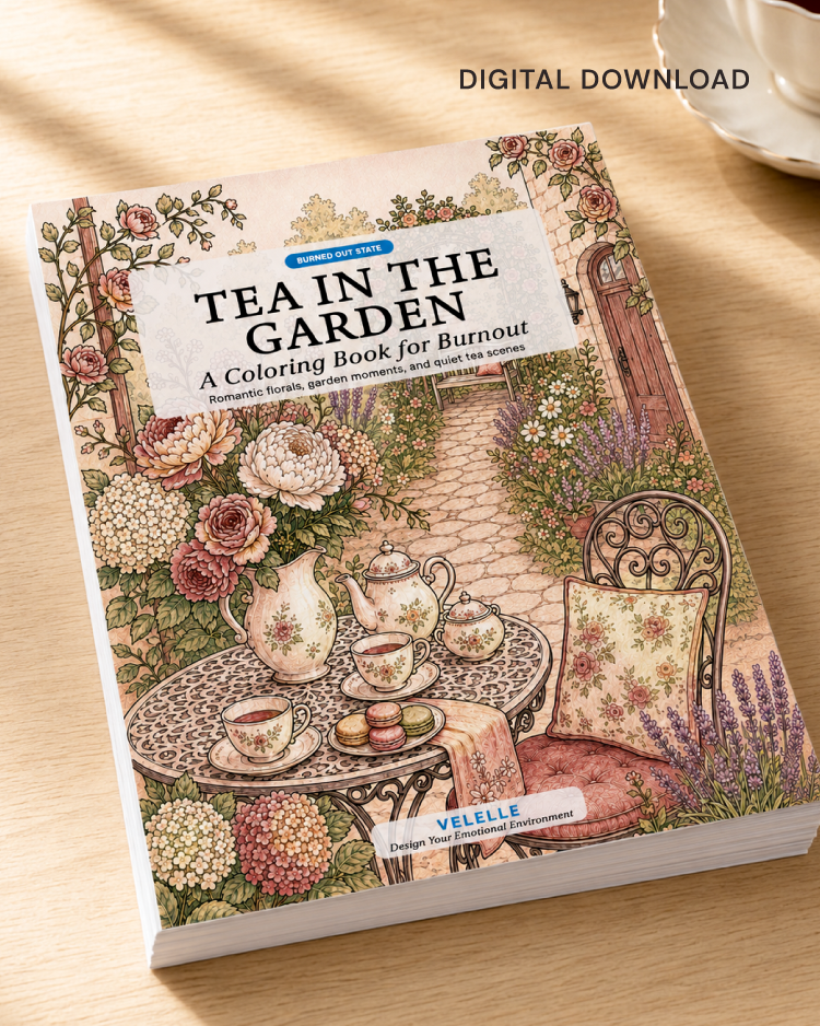 Botanical Garden Coloring Book for Burnout Recovery | Tea in the Garden